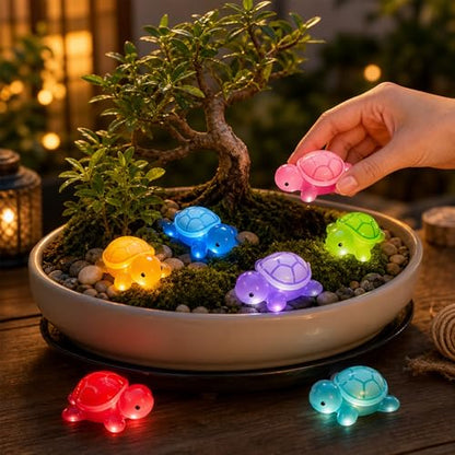30 Pcs Medium Resin Turtles Glow in The Dark 3D Sea Turtle Figures | Luminous Miniature Resin Animals, Small Plastic Ocean Animal, Turtle Toys, Comes With Game Paper and Sealed Bag, 10 Colors - size: Medium