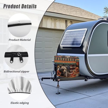 American Bear RV Trailer Propane Tank Cover Double 20 LB Propane Gas Tank Cover Durable Waterproof RV Parts Accessories Easy to Install - color: American Bear, size: S 20LB