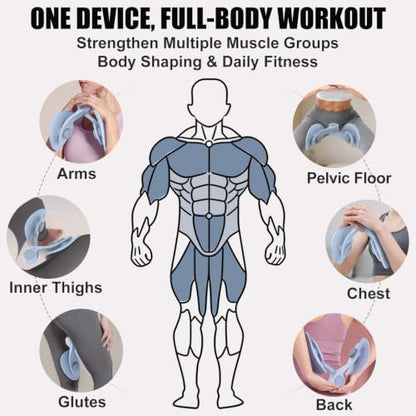 Pelvic Floor Exercise Device with 35 lb Resistance, Kegel and Inner Thigh Muscle Trainer, Home Workout Equipment for Postpartum Recovery, Women & Men, with Band - color: Blue