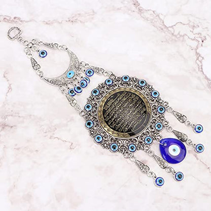 Blue Evil Eye Wall Decor, Islamic Amulet Blessing Wall Hanging Decoration Pendant for Home, Car, Office Decoration and Protection