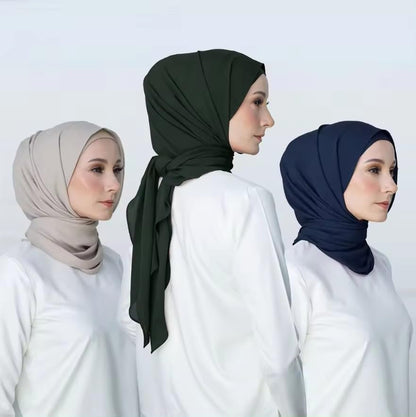 SYANKANGXIAO 4 Pieces 43Inch Square Scarf Shawls for Women Muslim Plain Wrap Hijab Head Scarf Turban - color: 35+36+37+40