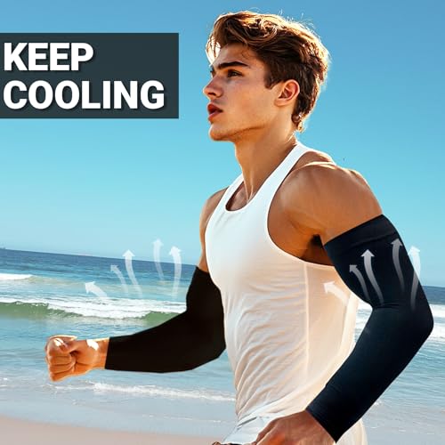 PFFY UV Protection Cooling Arm Sleeves for Men and Women UPF 50 Sun Sleeve - color: 2 Pairs - Light Purple