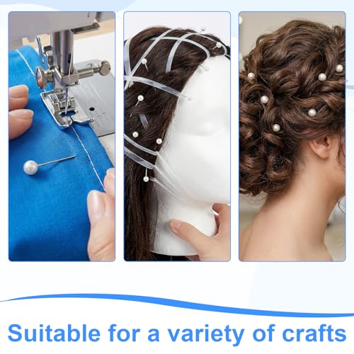 Thinp 300 Pcs Pearl Pins for Bouquets, 1.5inch Pearl Push Pins Corsage Pins-Round Ball Pearls Head Straight Pin for Crafts DIY Jewelry Making Sewing Wedding Flower Decoration