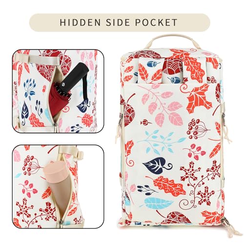 gym duffel bag backpack wrestling bag with shoe compartment 4 kinds of back method waterproof sports walking laptop - color: A-floral Sea Salt White