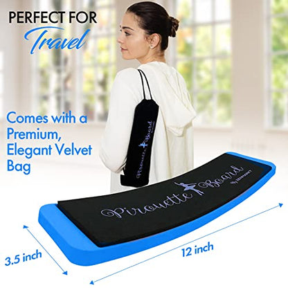Zenmarkt Turning Board for Dancers, Cheerleaders, Gymnasts, Ice Skaters | Improve Turns, Balance & Stability — Ballet Pirouette Trainer, Figure Skating & Gymnastics Practice Board - color: Blue with Carry Bag