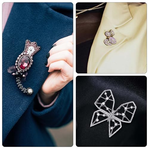 6pcs Mini Magnetic Brooch Pin Converter, Harm Free Clothing Magnet Buckle Magnet Metal Lapel Pin, Pin holder Magnet Almost Invisible Metal Pin Backs for Scarf Hijab Shawls Thin Fabric (Silver)
