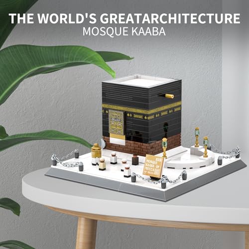 CAXIMSY Islamic Mosque Kaaba Architectural Model Building Block Sets Muslim Bricks Toy Hajj Kit Eid Gifts for Adult 446 Pieces - style: Mosque Kaaba Model