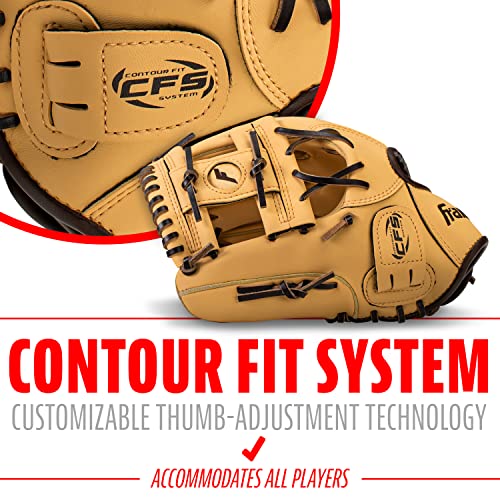 Franklin Sports Field Master Baseball + Softball Glove - Field Master Adult + Youth Baseball + Softball Mitt - Men's + Women's Gloves - color: Camel, style: 11" - I Web