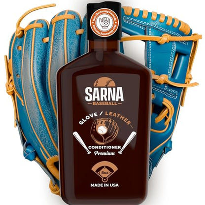 SARNA BASEBALL Glove Conditioner, Liquid, 8 Oz – Water-Based, Non-Darkening, No Sticky Residue – Glove Conditioner for Mitts, Baseball & Softball Gear Made in USA - size: 8oz Baseball