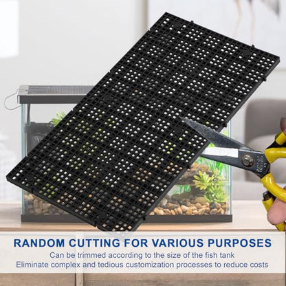 Fish Tank Divider, kingsea 2 pcs Aquarium Dividers with 4 pcs Suction Cups, Tank Aquarium Divide Bottom Isolation Egg Crate, 5.9in x 11.42in, Black - size: S - 2pcs