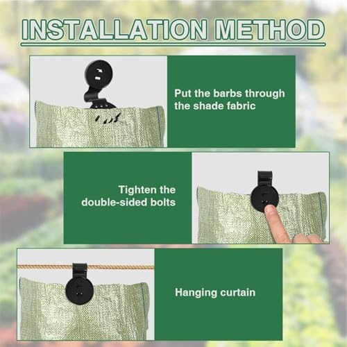 100-Pack Shade Cloth Clips, Lock Grip, Heavy Duty Tarp Clips, UV-Resistant Canopy Fasteners, Non-Slip Grip For Netting/Greenhouse, Windproof Sunshade Clamps - size: Large size 10*3.8cm