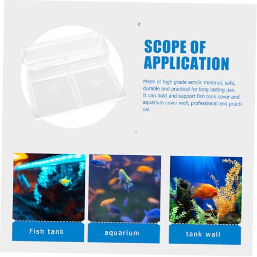 Toyvian 4pcs Sturdy Aquarium Cover Racks Acrylic Fish Tank Lid Brackets for Secure Support and Insulation for Covers Various Aquariums and Design