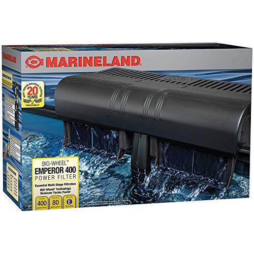 Marineland Bio-Wheel Penguin 400 GPH Power Aquarium Filter, Ultra-Quiet Hang-On-Back Fish Tank Filter with Multi-Stage Filtration for Aquariums Up to 80 Gallons | Quiet hang-on-back design, multi-stage filtration, supports tanks up to 80 gallons - size: U