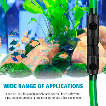 MiOYOOW Aquarium Hose Valve, Fish Tank Hose Connector Aquarium Water Control Valve with Quick Release Handle for 12/16MM Pipe - color: 12mm to 16mm