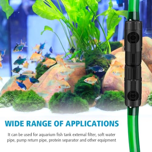 MiOYOOW Aquarium Hose Valve, Fish Tank Hose Connector Aquarium Water Control Valve with Quick Release Handle for 12/16MM Pipe - color: 12mm to 12mm