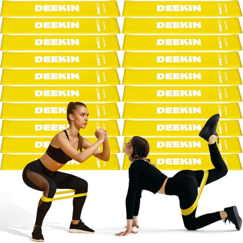 Deekin 20 Pcs Resistance Bands Resistance Loop Exercise Bands Exercise Equipment Elastic Drap Ring for Women and Men Home Fitness, Gym, Yoga - color: Yellow, size: 25 lbs