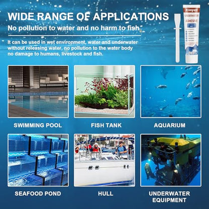 120ml Aquarium Silicone Sealant Clear, Underwater Sealant | Strong Adhesion Fish Tank Sealant for Fish Tank,Swimming Pools,Spa Pools,Underwater Equipment