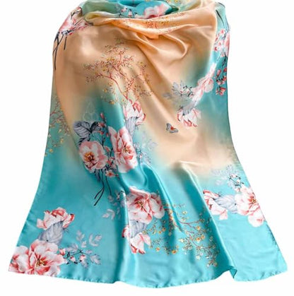 Xyueanlo Scarfs for Women Lightweight Scarves Fashion Print Floral Pattern Head Scarf Wraps Shawls - color: Blue