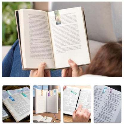 48 Pieces Magnetic Bookmarks Magnet Page Markers - Book Marks for Reading Women & Men with Storage Boxes - Cute Magnet Bookmark Clips for Reading Pleasure（Sky） - size: 48, style: Sky Style