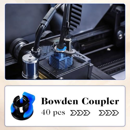 40 PCS Bowden Tube Coupler 1.75mm Bowden Tube Connector 3D Printer Clips Collet Clamp Clip Bowden-Collet 3D Printer Parts Accessories for 3D-Printers