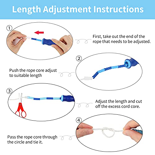 Leeboom Jump Rope, Adjustable Length Tangle-Free Segmented Soft Beaded Skipping Rope, Fitness Jump Rope for Kids, Man, and Women Weight Loss 9.2 Feet - color: Blue