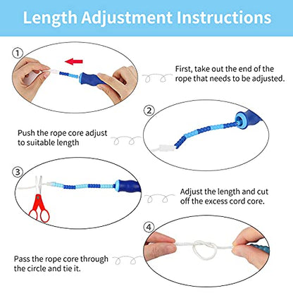 Leeboom Jump Rope, Adjustable Length Tangle-Free Segmented Soft Beaded Skipping Rope, Fitness Jump Rope for Kids, Man, and Women Weight Loss 9.2 Feet - color: white