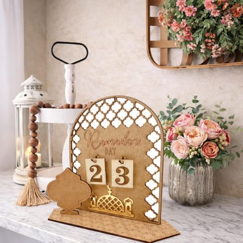 Ramadan Advent Calendar 2026 Countdown Calendar Decorations for Home, 30 Days Til Eid Sign, Wood Radaman Gifts for Women, Ramadans Table Decor زينة رمضان كريم ديكور - color: Color 2