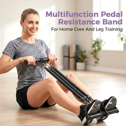 Pedal Resistance Band with Handle, 2026 Upgrade Multifunction Pedal Resistance Band, Elastic Pull Rope for Abs, Legs, Glutes, Arms, Waist - color: Pueple, size: 25-100 lb