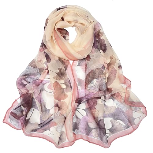 Pokeedioty Scarfs for Women Lightweight Fashion Scarves Elegant Floral Pattern Sheer Scarfs Sunscreen Shawls Wraps - color: P 0133