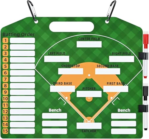 Magnetic Baseball Lineup Board, Double Sided Coaching Whiteboards, Dry Erase Coaching Lineup Boards, Baseball Lineup Board for Dugout