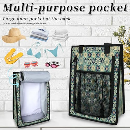 Islamic Flowers Portable Shower Bag for Travel Gym Camp Beach Tote Shower Caddy Bags Hanging Toiletry Organizer for Bathroom Dorm Room Essentials