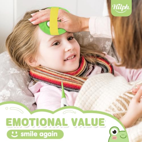 Hilph Kids Ice Packs for Boo Boos, Reuable Kids Hot Cold Packs with Cover and Handheld Straps for Pain Relief, Toddler Animal Ice Packs for Bumps, Swelling, Wisdom Teeth (3 Frogs) - style: D-3 Sleeve Frogs