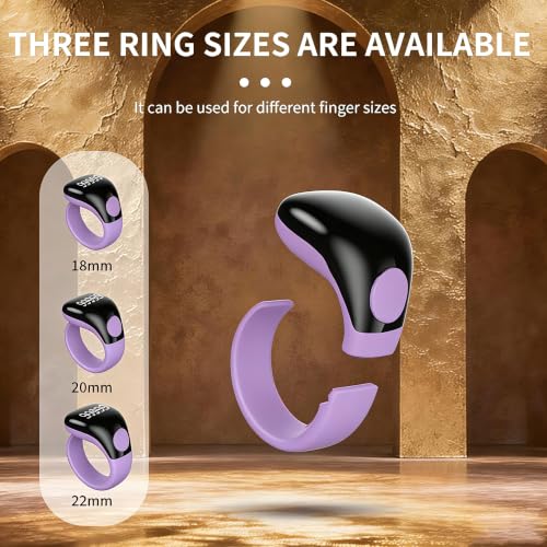 Smart Tasbih Zikr Ring,Adjustable Counter, 3 Sizes (18,20,22mm) Muslim Digital Azan Alarm Clock,APP Support Digital Counter Prayer Reminder Rings, Waterproof 5 Digit Finger Counter zikr Ring(Purple) - color: Purple
