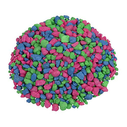 GloFish Aquarium Gravel, Pink/Green/Blue Mix, Complements GloFish Tanks, 5 Pounds - color: Pink/Green/Blue Fluorescent, size: 4 x 5 x 9 inches ; 5 pounds