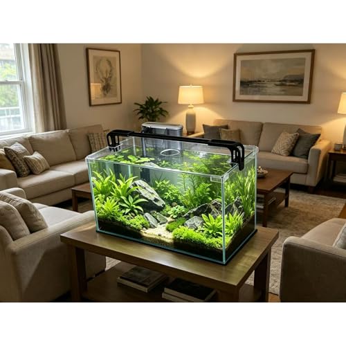 Vimvins 10 Gallon Glass Fish Tank, Easy to Maintain Small Aquarium for Betta/Shrimp and Aquatic Planting. - size: 10 Gallon