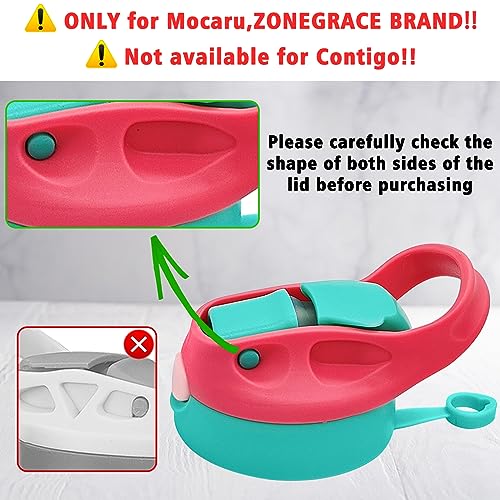 12oz Replacement Lid with 2 Straw for Kid Tumbler,Leak-Proof and Spill-Proof Straw Lids for ZONEGRACE Mocaru,BPA Free,Inner Diameter2.4IN (Rose, 1 Pack) - color: Rose