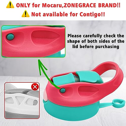 12oz Replacement Lid with 2 Straw for Kid Tumbler,Leak-Proof and Spill-Proof Straw Lids for ZONEGRACE Mocaru,BPA Free,Inner Diameter2.4IN (Rose, 1 Pack) - color: Rose