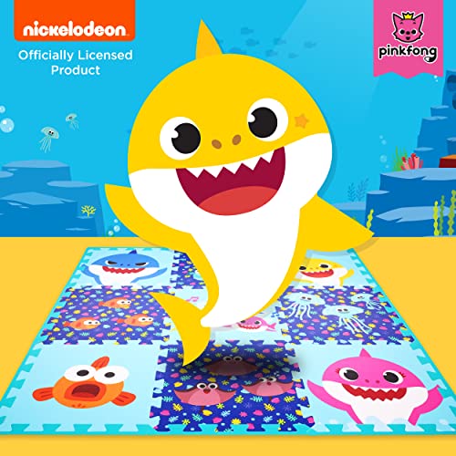 Baby Shark's Big Show! Kids Foam Mat, Interlocking Puzzle Non Slip Flooring Tiles, Multi, 36 x 36 Inches, 9 Tiles