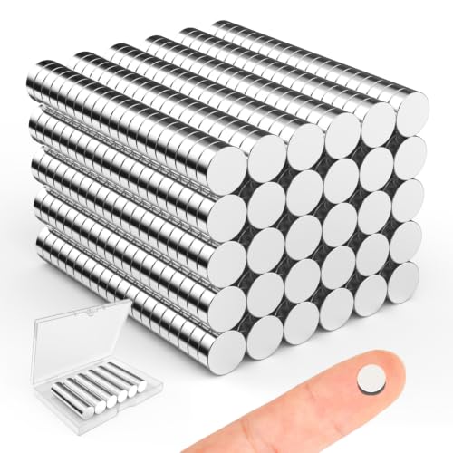 Refrigerator Magnets, Caturledas 600 Pack 6x2 mm Small Round Magnetic Rare Earth Neodymium Fridge Magnet for Home Kitchen Office School Hanging Album Photo Drawing, Silver - size: 6x2 mm