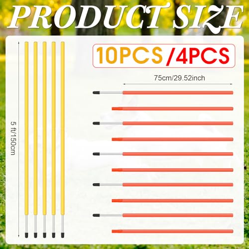 Silipull 4 Pcs Training Agility Poles 5ft Adjustable Poles Soccer Training Sticks Sports Speed and Agility Trainings Equipment for Football Sport Soccers Speed Trainings