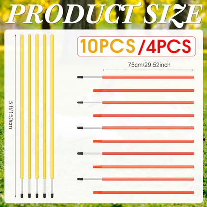 Silipull 4 Pcs Training Agility Poles 5ft Adjustable Poles Soccer Training Sticks Sports Speed and Agility Trainings Equipment for Football Sport Soccers Speed Trainings
