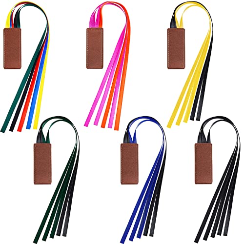 Zonon 6 Pieces Bible Ribbon Bookmark Multi Ribbon Page Marker Artificial Leather Bookmark for Books(Classic Color) - color: Classic Color