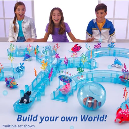 ZhuZhu Aquarium Starter Set with 2 Motorized Fish (Sting Ray + Shark) 2-Pack Bundle