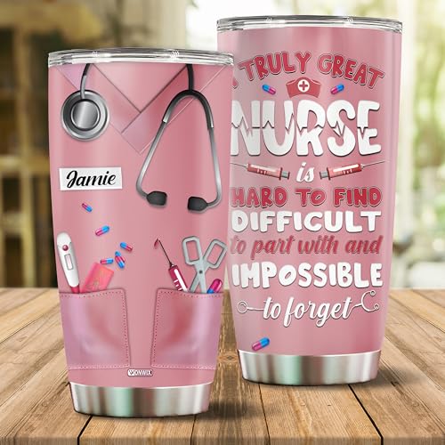 Personalized Nurse Gifts for Women 20oz Stainless Steel Insulated Coffee Cup Travel Mug Tumbler with Lid Appreciation Gift for Mom Wife Christmas Birthday Mother's Day Valentine - color: Nurse