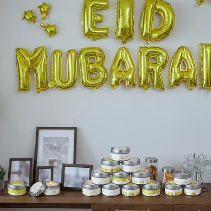MTLEE 20 Pcs Ramadan Mubarak Scented Candles Bulk, 1 oz Eid Wax Candles, Muslim Islam Meditation Decor, Islamic Ramadan Gifts for Family Home Eid Celebration Party Favor, Assorted Scents(White Gold) - style: White Gold