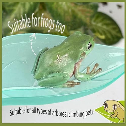 Crested Gecko Tank Accessories，Crested Gecko Hide，Frog Habitat Platform，Gecko Wall Climbing Toy &Reptile Branches（3PCS） (Light Blue) - color: Light Blue