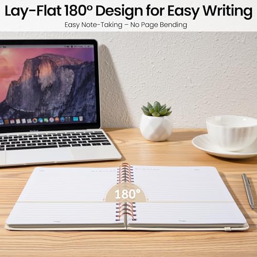 CICPAP Lined Spiral Journal Notebook, A5 College Ruled Notebook for Journaling, Note-Taking, and Daily Planning, Durable Hardcover with an Elegant Design, Warm White - color: F-Warm White