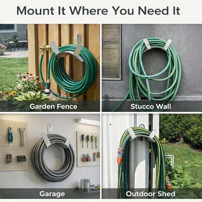 Gardzen 304 Stainless Steel Garden Hose Holder, Heavy Duty Wall Mounted Hanger, Rust-Resistant Outdoor Storage Rack for Backyard, Fence, Garage & Shed - size: 1 Pack