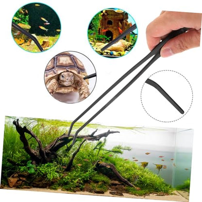 LIOOBO 1Set Aquarium Tweezers and Kit for Fish Tank Maintenance Non Slip Handle Durable Material for Feeding Fish and Aquatic Plants