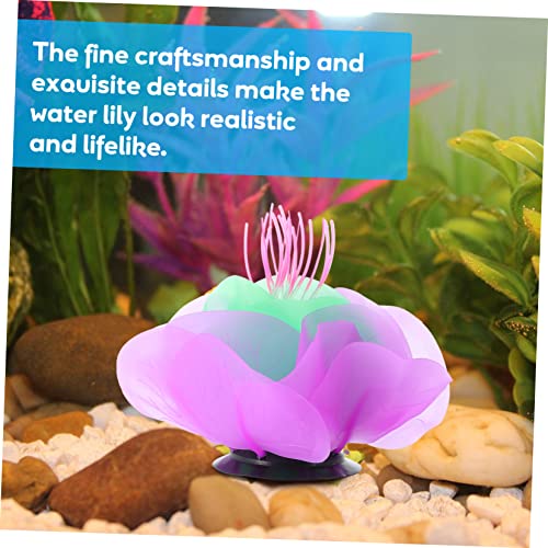 TOYANDONA Silicone Luminous Coral Adornment for Aquarium Soft Glow Purple Artificial Aquatic Plant Decoration Fish Tank Safe Lifelike Water Plant Ornament for Natural Aquarium Landscaping